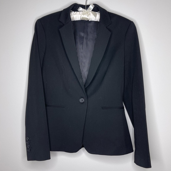 Express Stretch Black One Button Blazer 6 - Picture 1 of 4